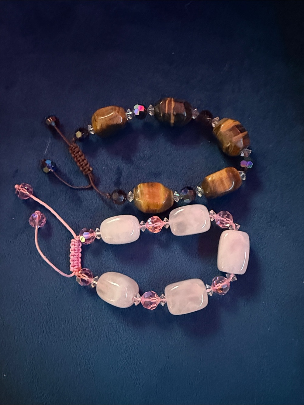 Handmade Beaded Bracelets - Tiger Eye & Rose Quartz